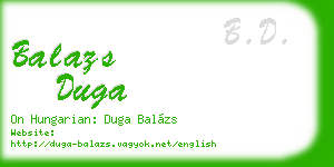 balazs duga business card