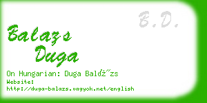 balazs duga business card